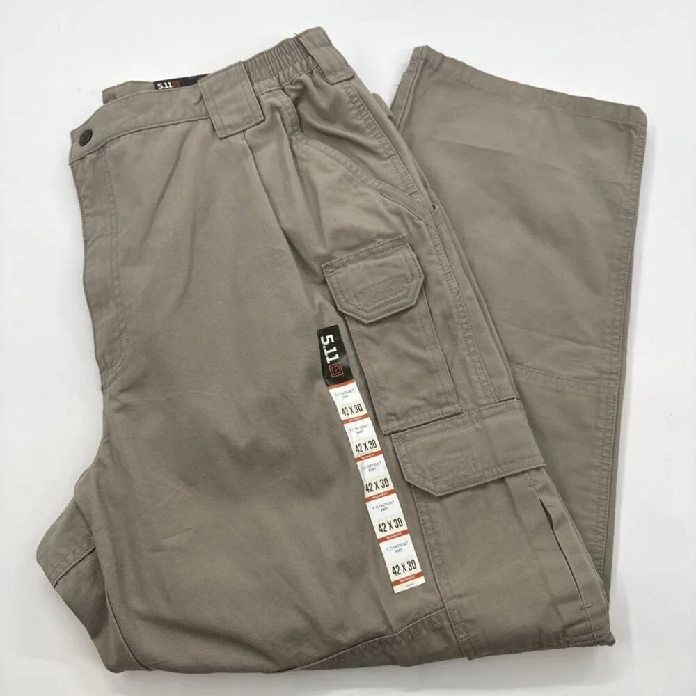 5.11 Tactical Pants Mens 42x30 Regular Fit Khaki Canvas Cargo Police Uniform NEW